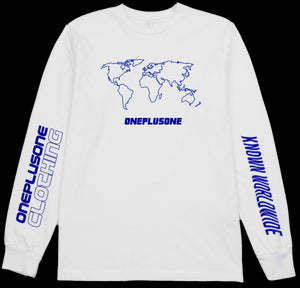 GLOBAL LONGSLEEVE TEE - BLUE/WHITE