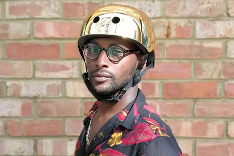 Mirror Mirror Bike Helmet Gold