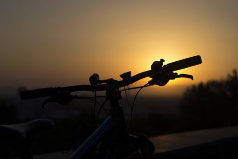 Silhouette of a bike handlebar