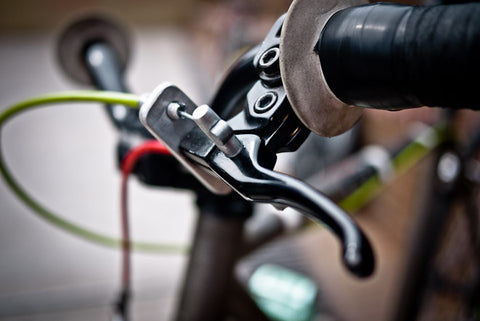 Close up shot of a bike brake