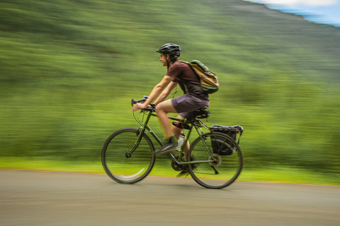 A cyclist on the road