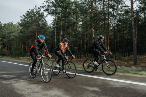 A small group of cyclists