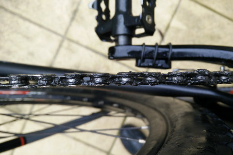 Bike chain with grease