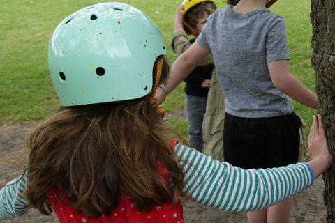 Starling Bike Helmet Green with Multi Stars