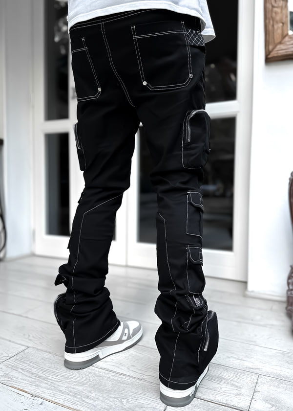 Obsidian Black Contrast Cargo Pant - Guapi Clothing