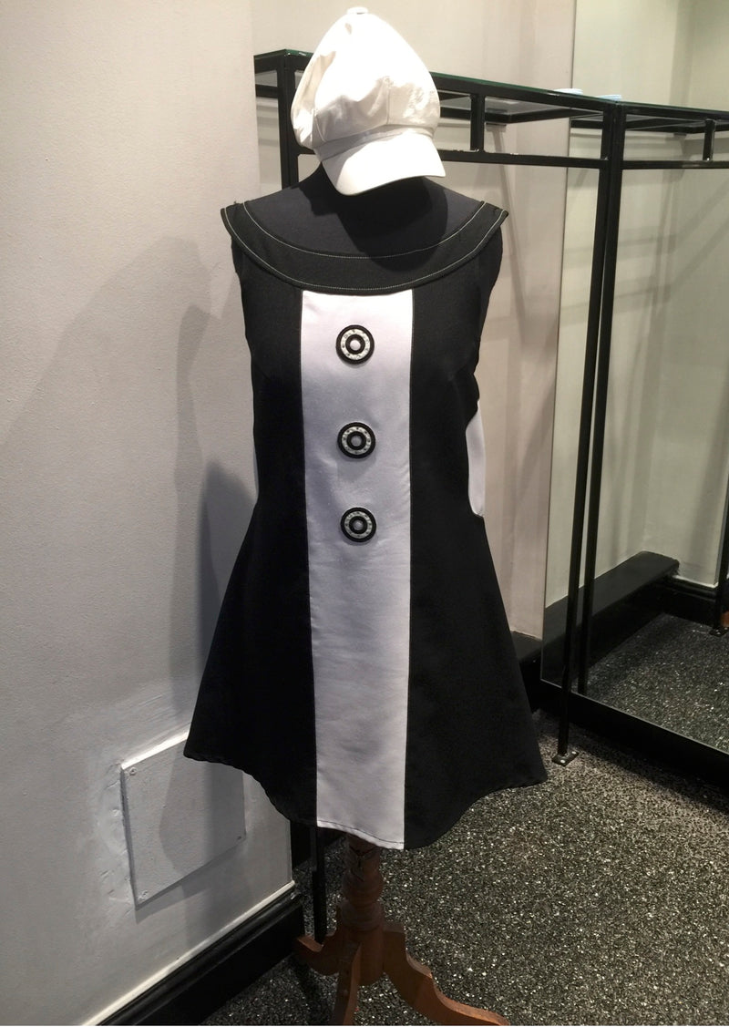 1960s Black Dress with White Panel