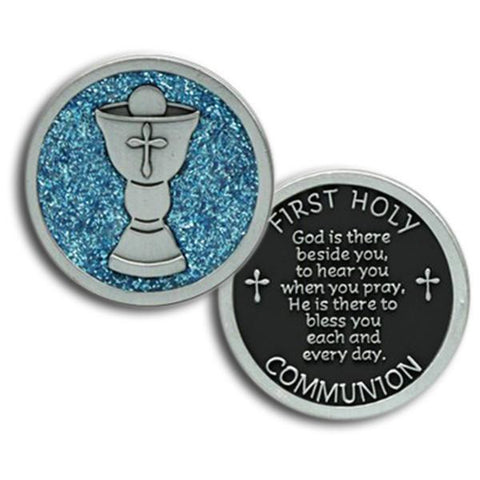 First Holy Communion Colored Enamel Pocket Token PT672 - Centerville C&J Connection, Inc.