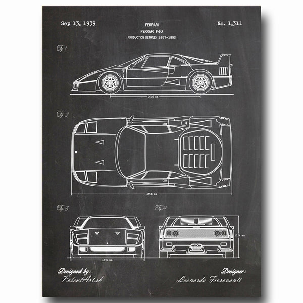 patentart_ferrari_F40_F50_obraz_plagat_darcek_pre_muza