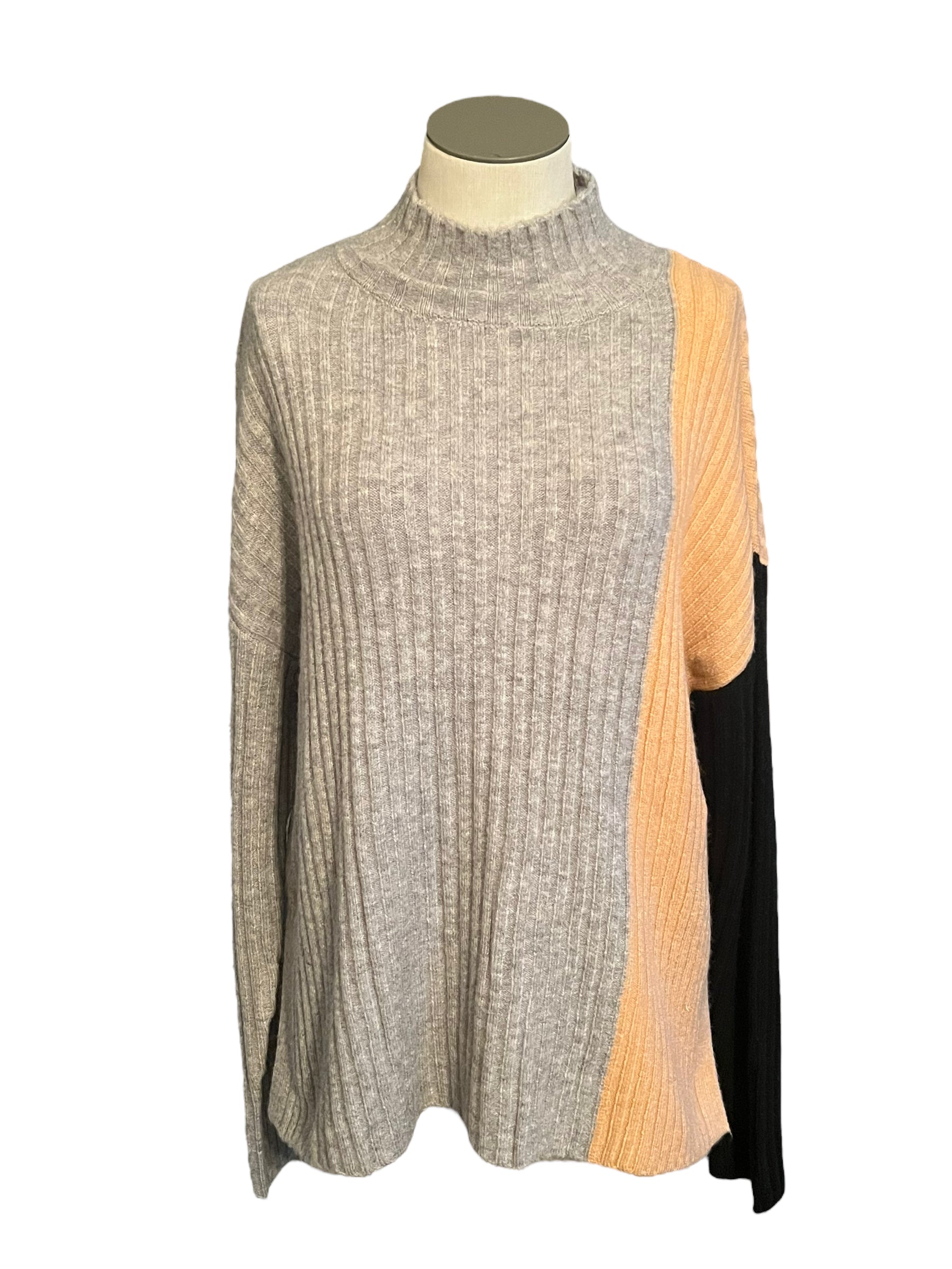 Calvin Klein Color Block Ribbed Mock Neck Size S Sweater – Shop Luxe Society