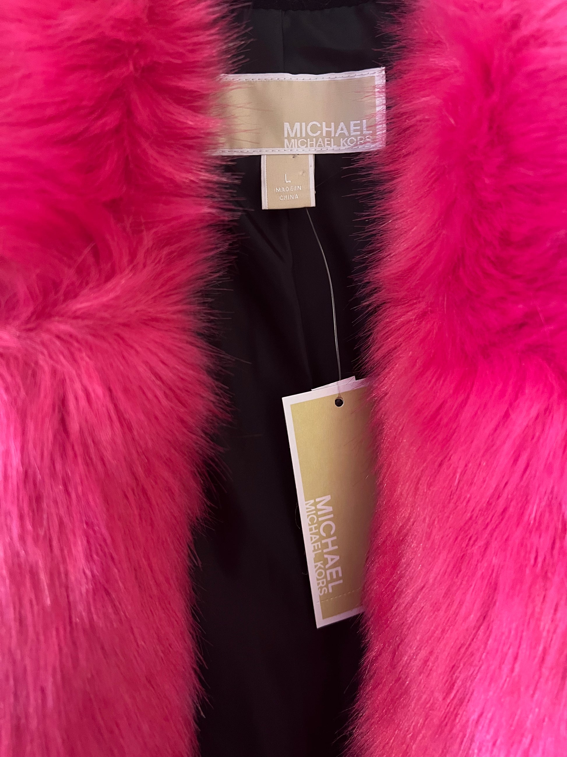Michael Kors Electric Pink Faux Fur Size L Jacket – Shop Luxe Society
