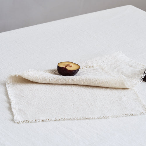 Washed Linen Dinner Napkin With Fringe  Dinner Napkin & Table Napkin –  Roman and Williams Guild