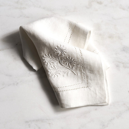 Passionflower Linen Kitchen Towels Set/2