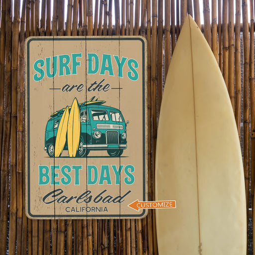 Gone Surfing Metal Surfboard Sign 17 x 4.5 ↔ Beach Waves Green Surf Home  Decor