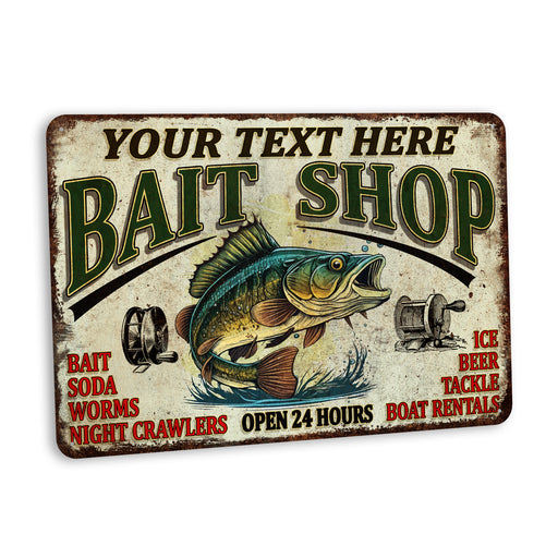 Personalized Bait Shop Sign Fishing Decor Gift Tackle Lures Man