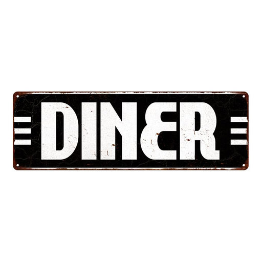 Open Road Brands Eat Here Arrow Embossed Metal Sign - Vintage Diner Sign  for Kitchen or Man Cave