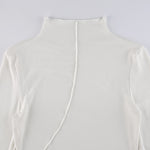 Knit Patchwork Long Sleeve - White
