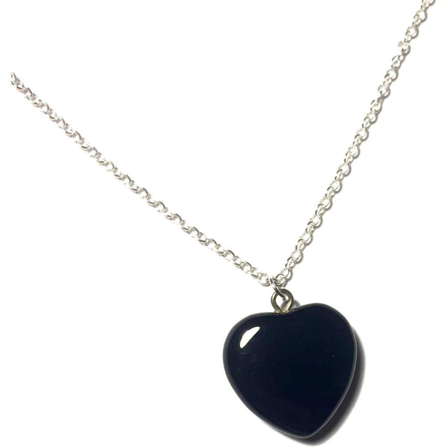 onyx heart necklace