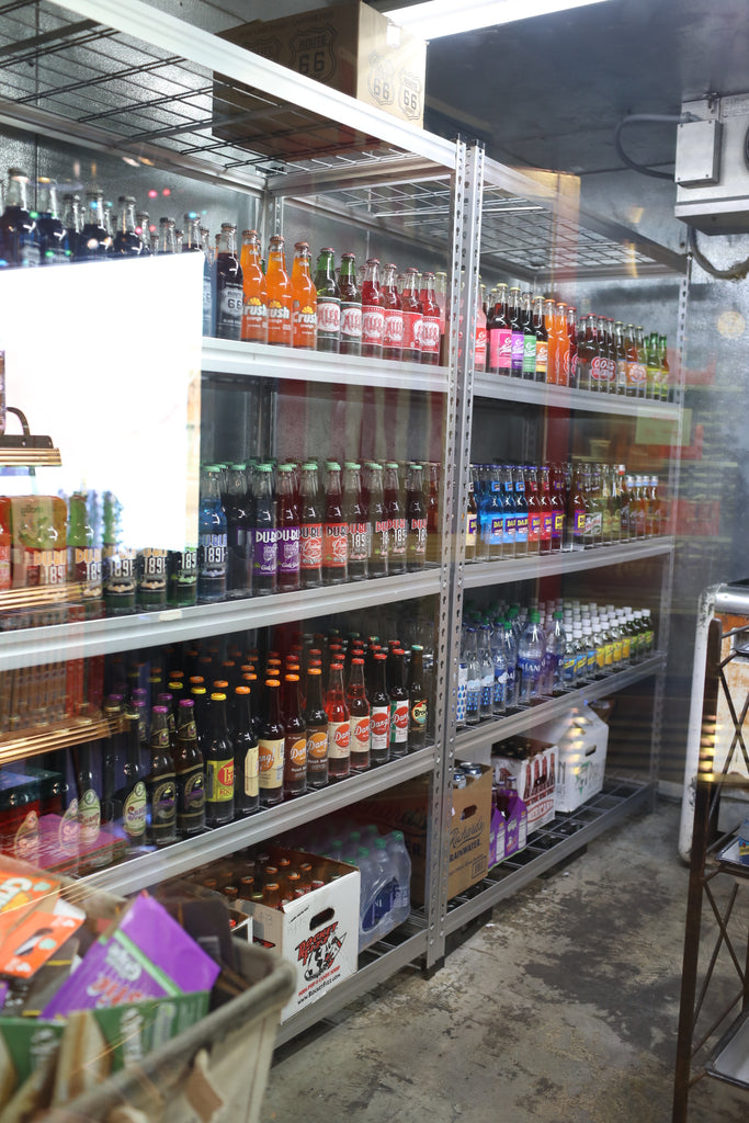 Glass Bottle Sodas in Walk In Refrigerator the Scotsman General Store