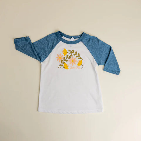 Floral Toddler Baseball T-shirt Design from Laurel Mercantile Co