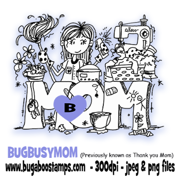 Bugaboo Stamps Mother's Day Digi Stamp, clip art, illistration
