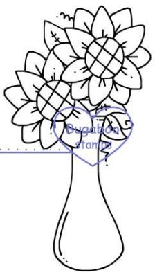 Sunflower Vase Dollar Digi Stamp