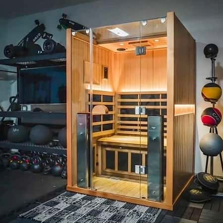 Sauna in gym room
