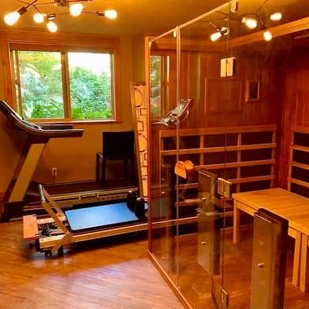 Sauna in exercise room
