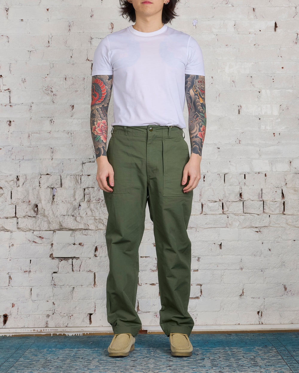 Engineered Garments Climbing Pant Olive Heavyweight Cotton Ripstop