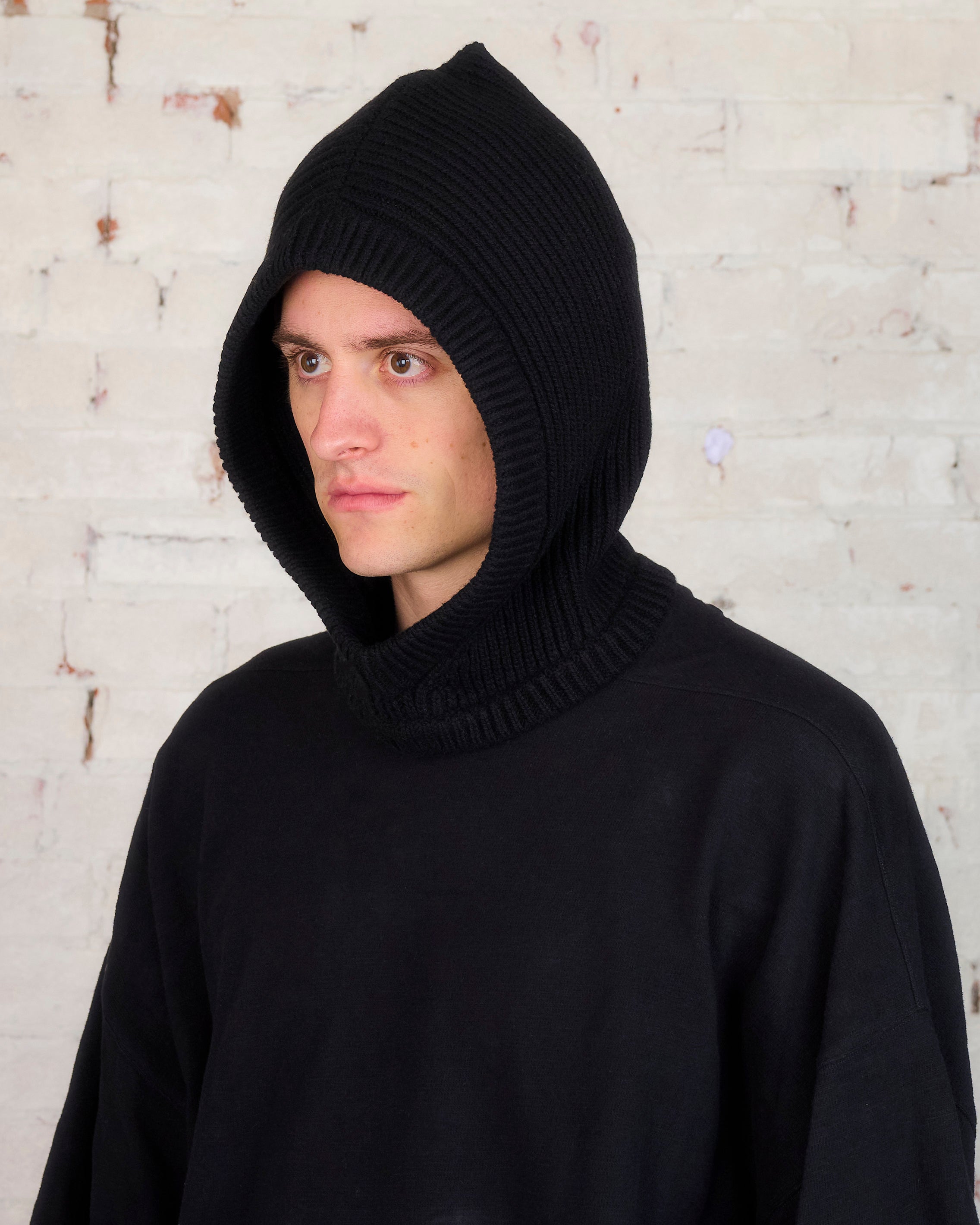 Rick Owens Recycled Cashmere Hood Black – LESS 17
