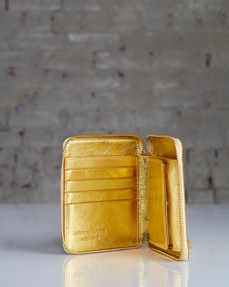 Comme des Garçons Wallet Gold and Silver Zip Wallet Gold – LESS 17