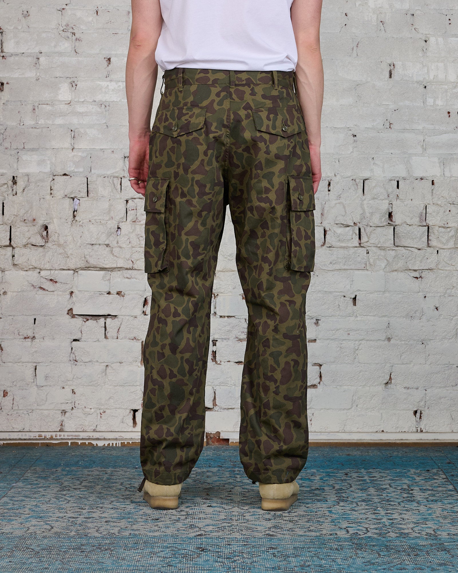 Engineered Garments FA Pant Olive Camo Flat Twill