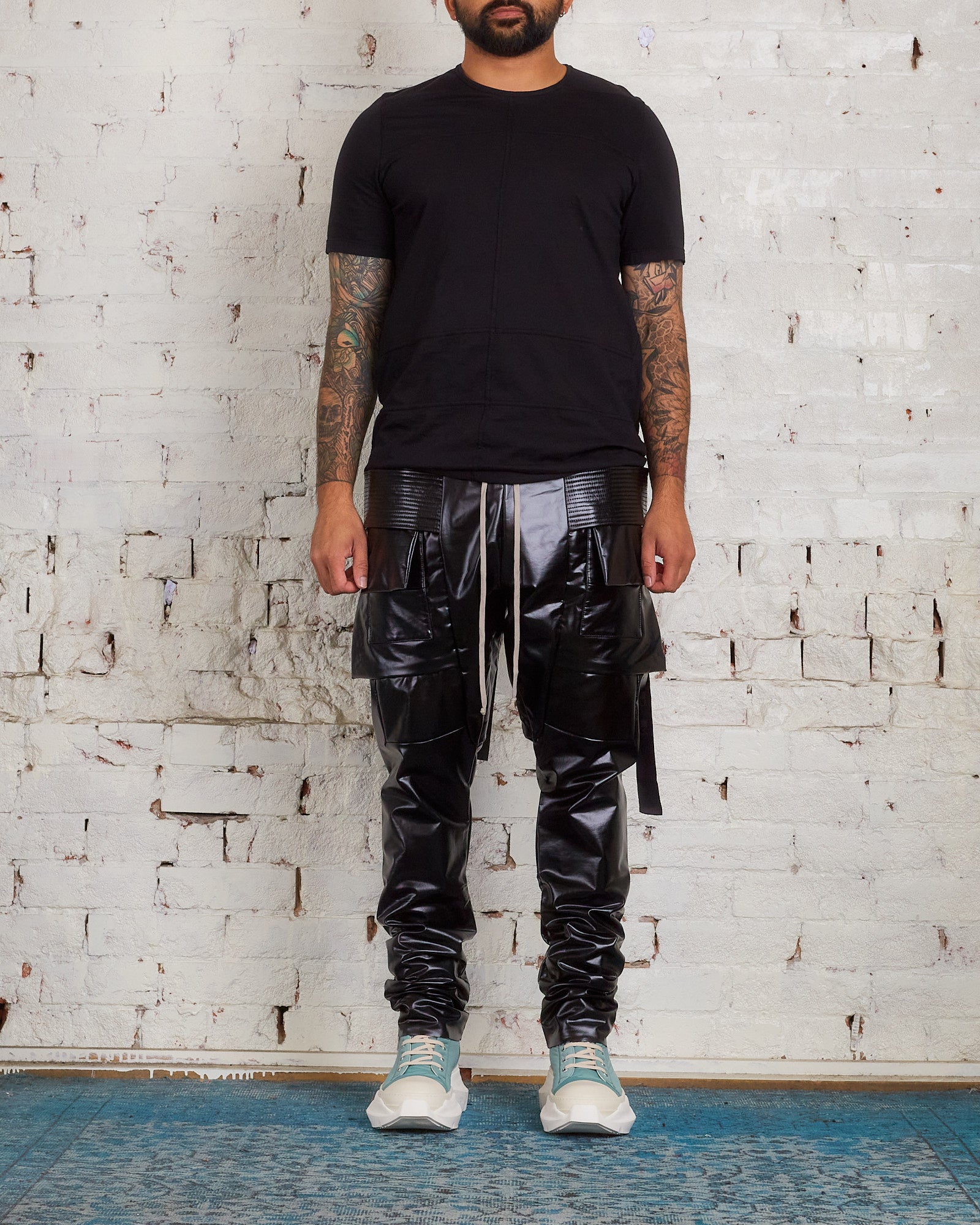 Rick Owens DRKSHDW Creatch Cargo Pant Rubber Jersey Black