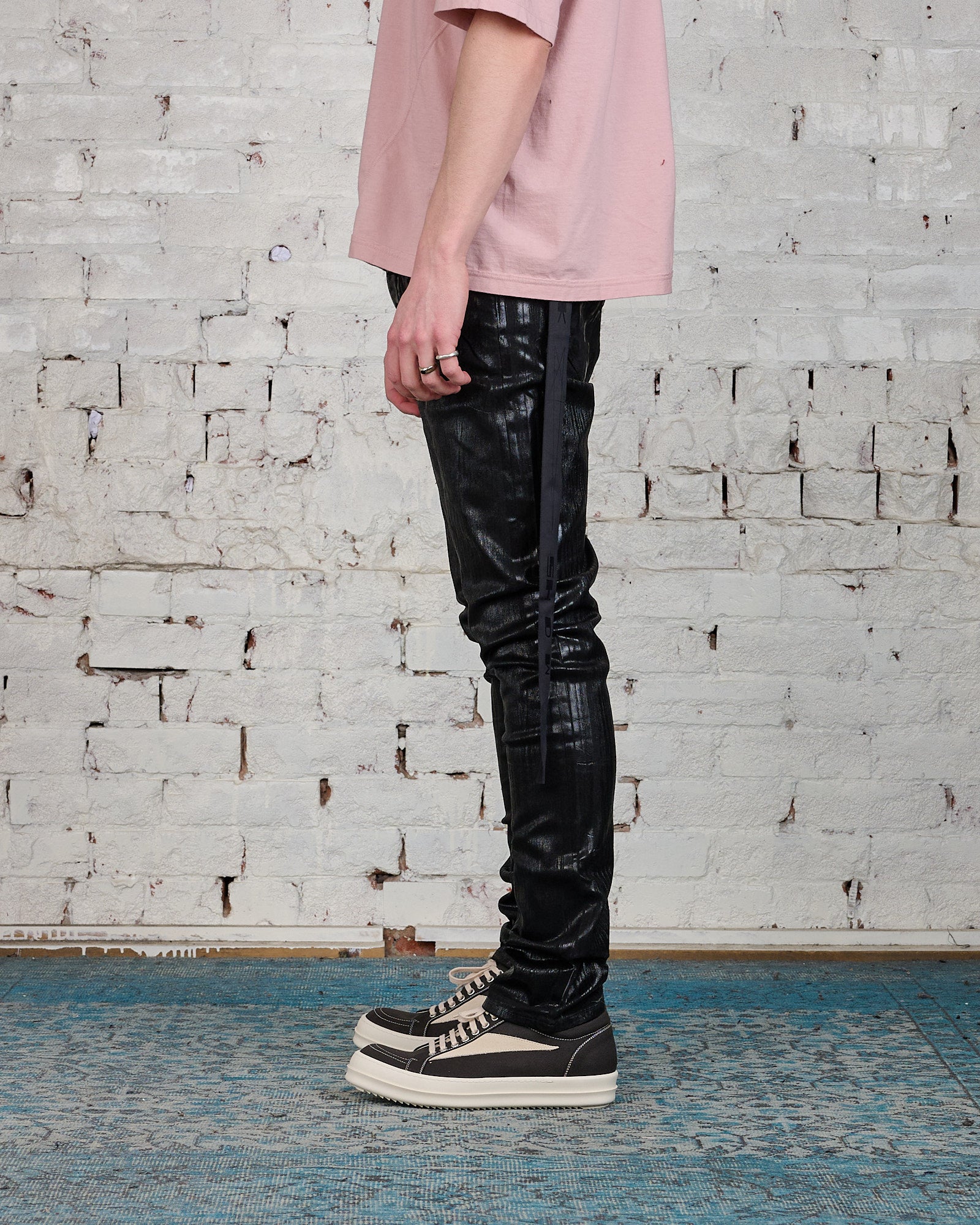 Rick Owens DRKSHDW Detroit Jean Stretch Foil Black