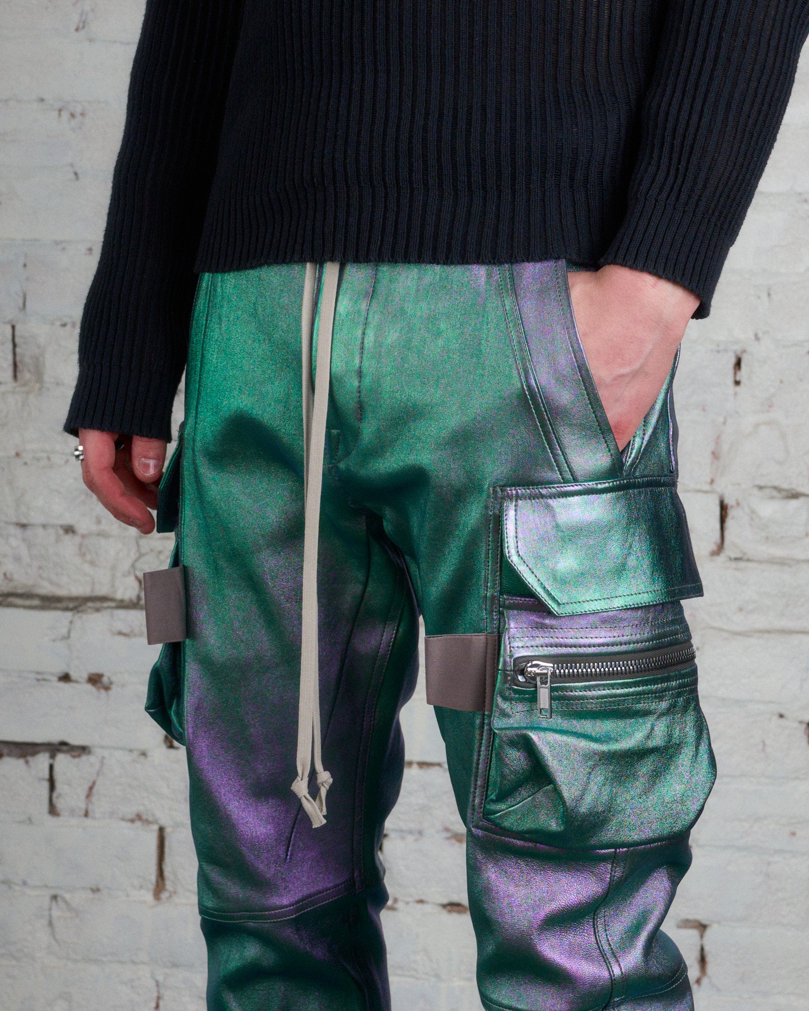 Rick Owens Mastodon Cargo Pant Iridescent Lamb Leather – LESS 17