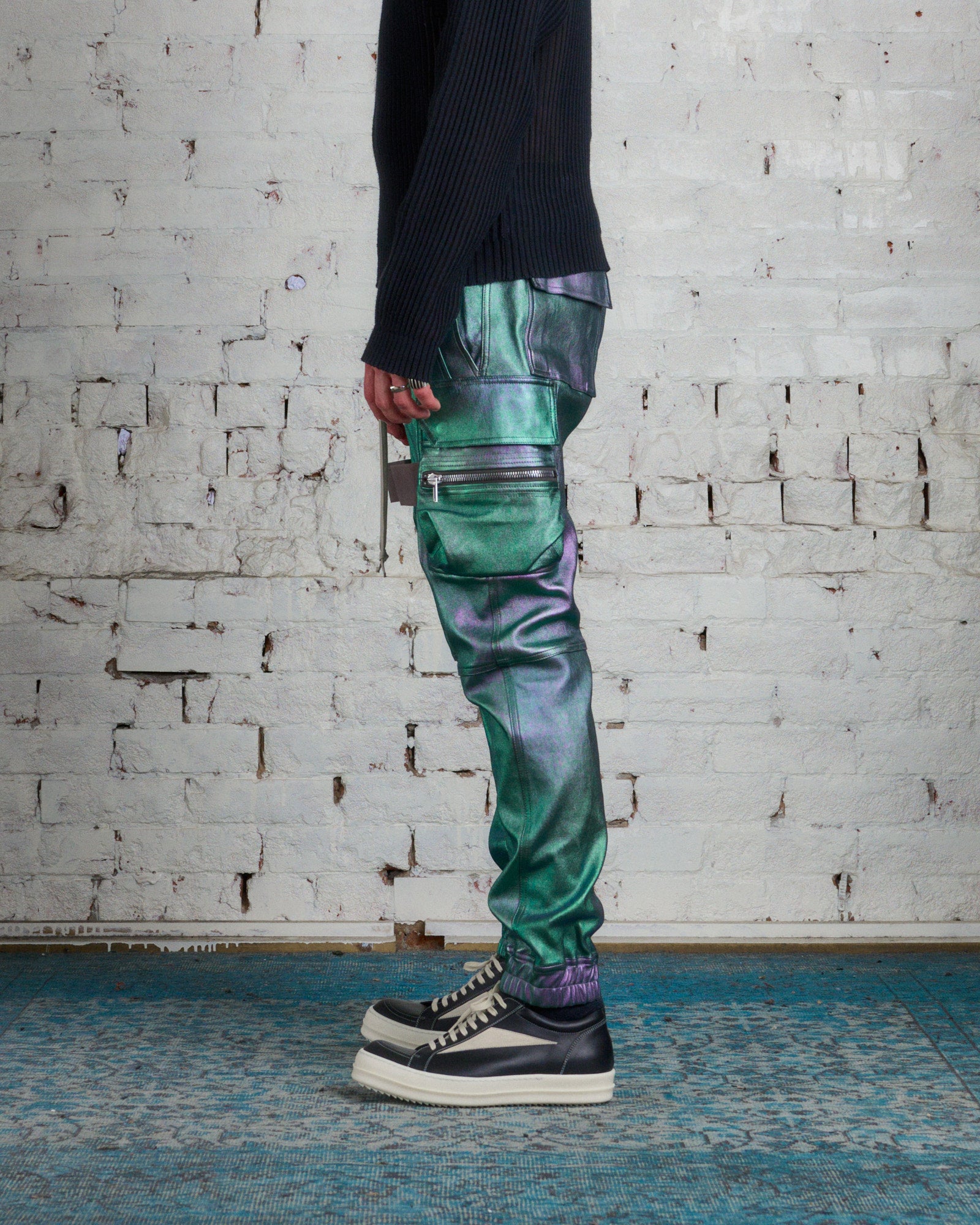 Rick Owens Mastodon Cargo Pant Iridescent Lamb Leather