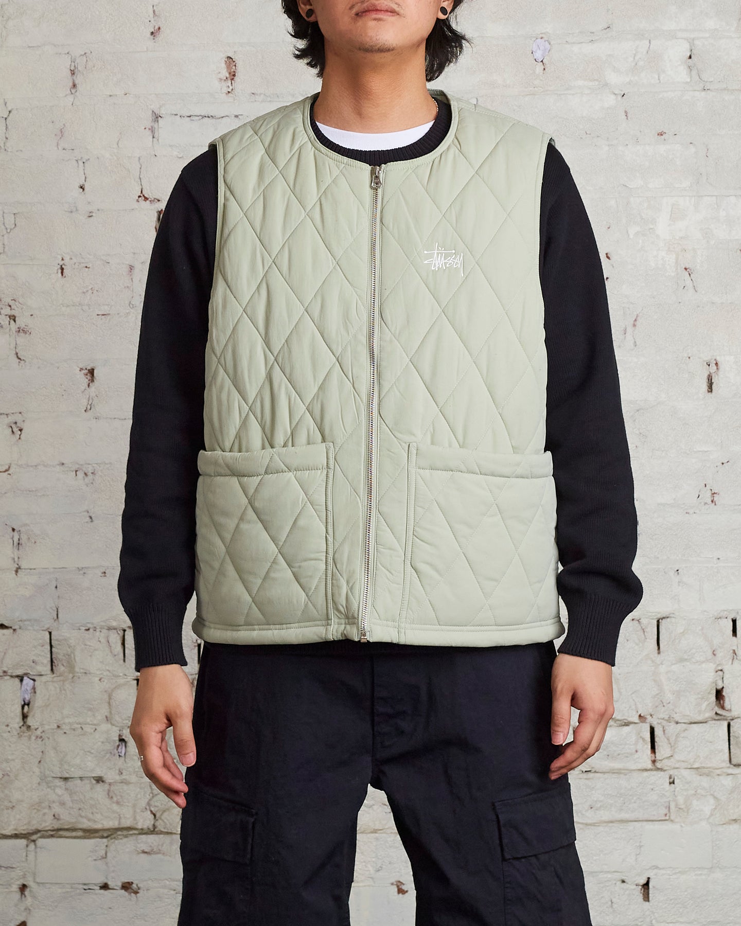 STUSSY DIAMOND QUILTED VEST - トップス