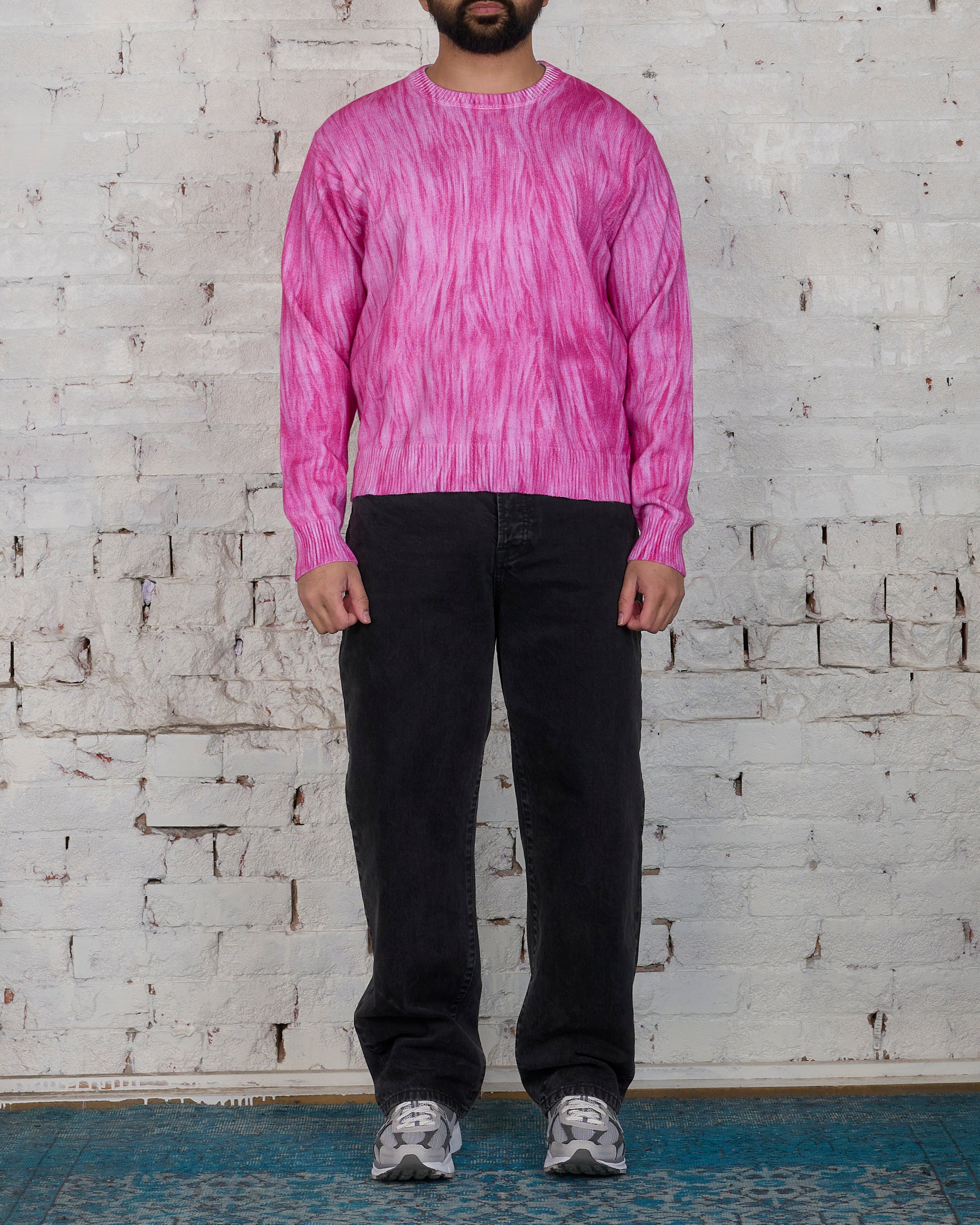 STUSSY “Printed Fur Sweater” S