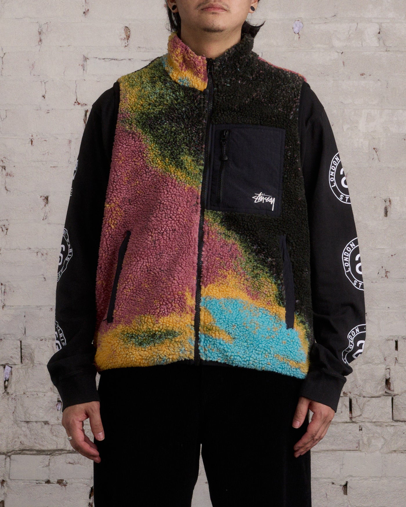 stussy photo jacquard vest XL カールラガーフェルド - ベスト