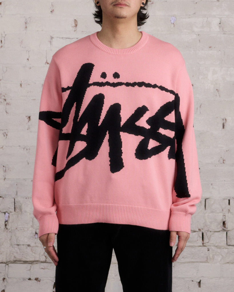 人気急上昇】 Lサイズ STUSSY STOCK SWEATER PINK ピンク セーター tdh