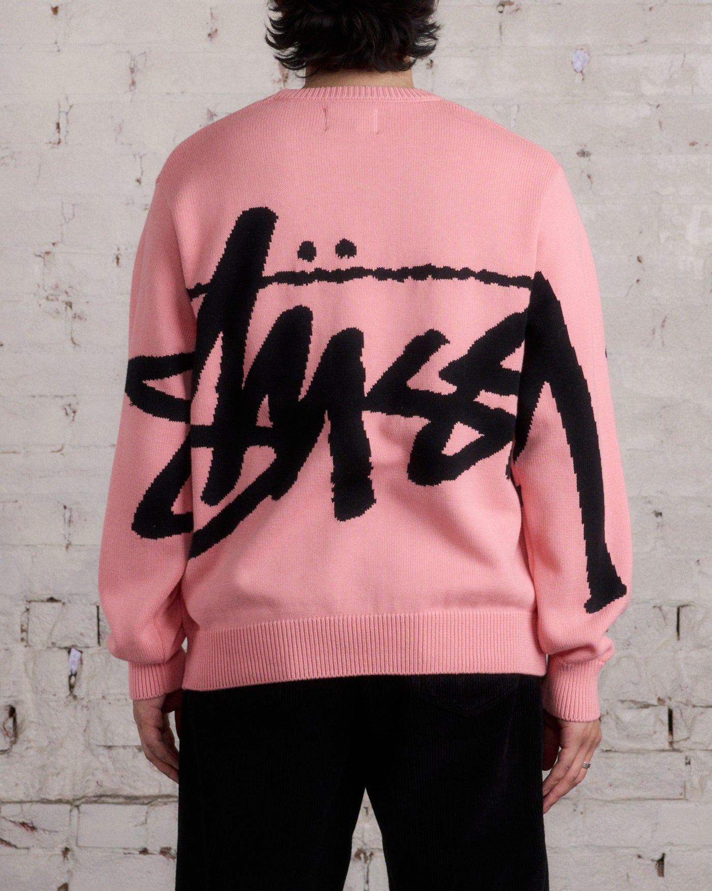 定番の中古商品 STUSSY STOCK SWEATER S 黒 ブラック セーター ニット