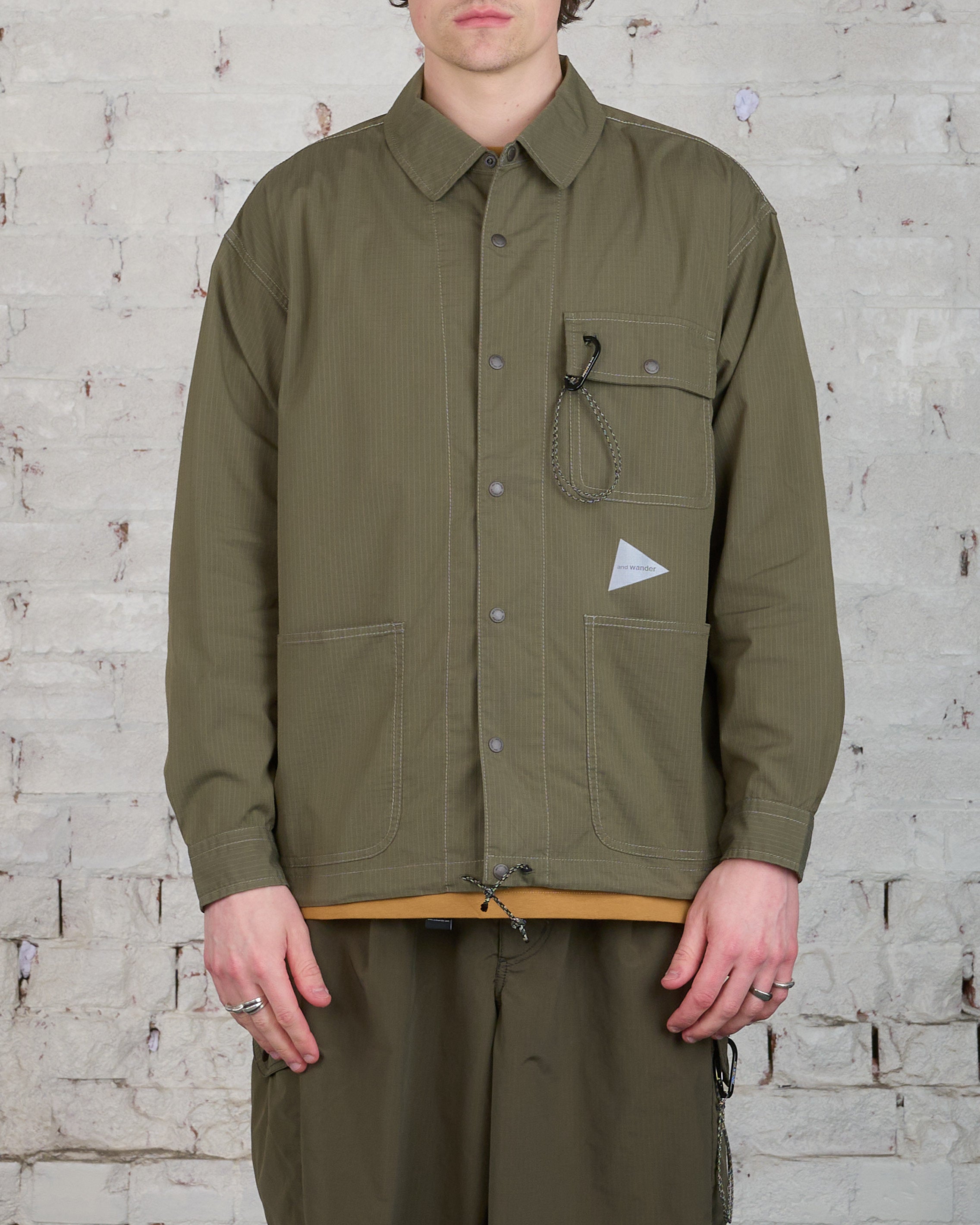 and wander Dry Rip Shirt Jacket Khaki – LESS 17