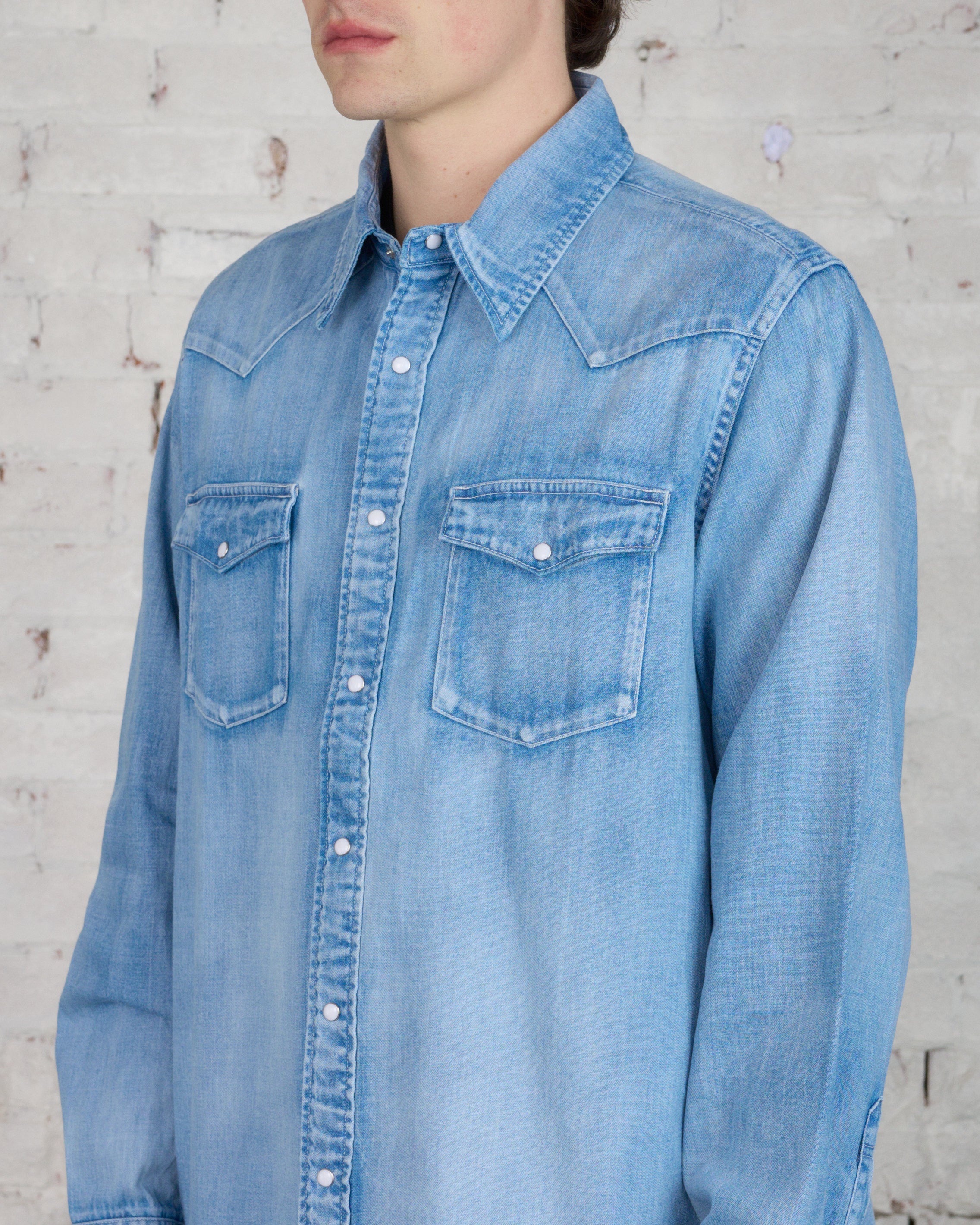 visvim Social Sculpture Shirt Damaged Light Indigo