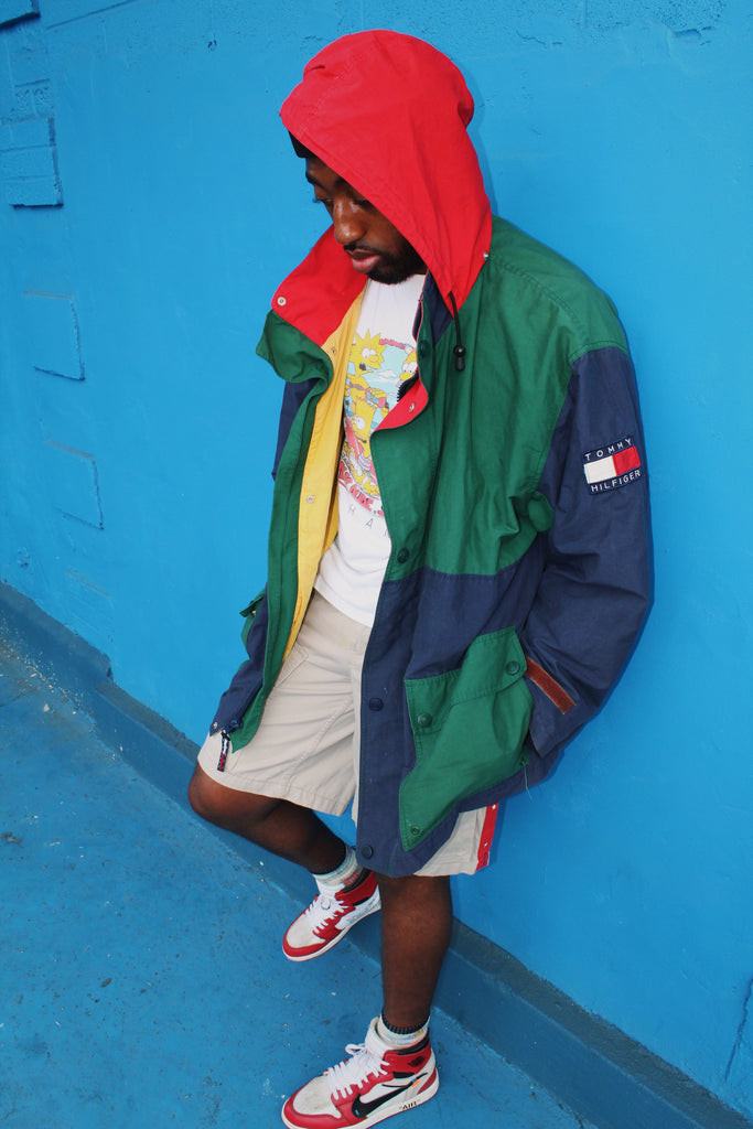 tommy hilfiger blue rain jacket