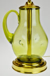 Vintage Green Dimpled Glass Jug Table Lamp