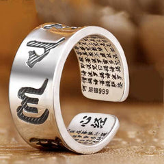 Feng Shui Symbols - Mani Mantra & Heart Sutra Ring