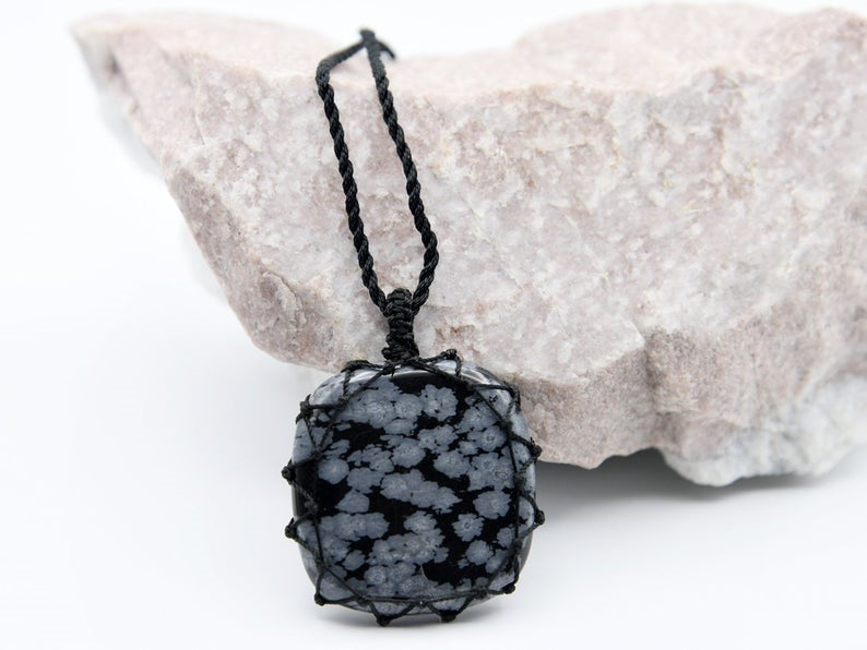Snowflake obsidian jewelry