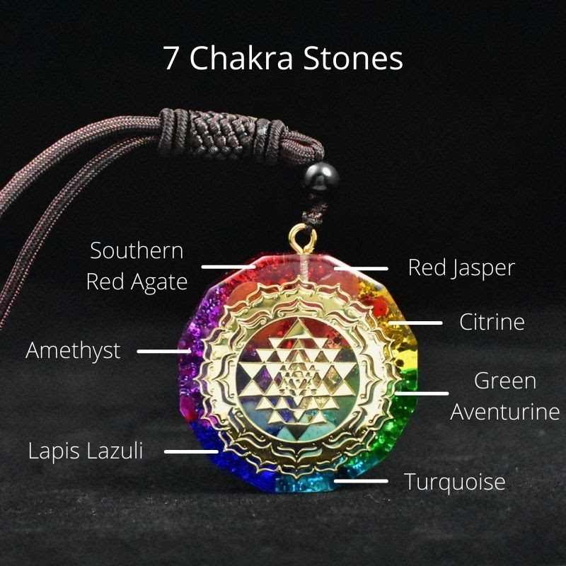 Orgonite Sri Yantra Sacred Geometry Chakra Energy Necklace – RING