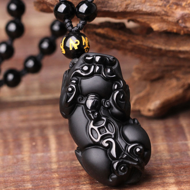 black obsidian necklace for protection