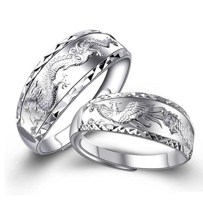 phoenix and dragon couple ring