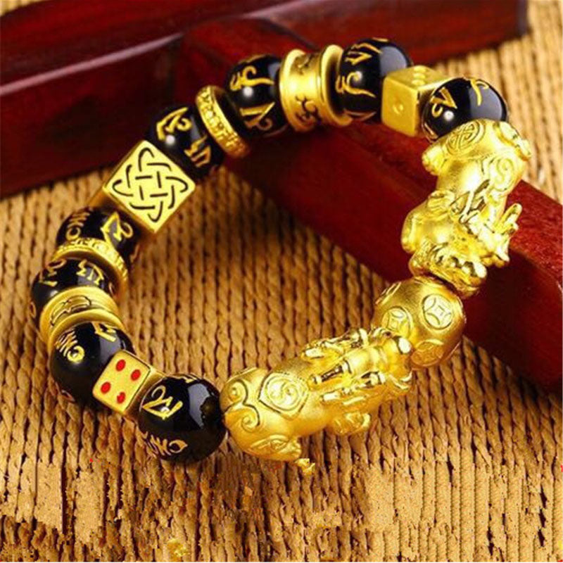 double pixiu gold bracelet meaning